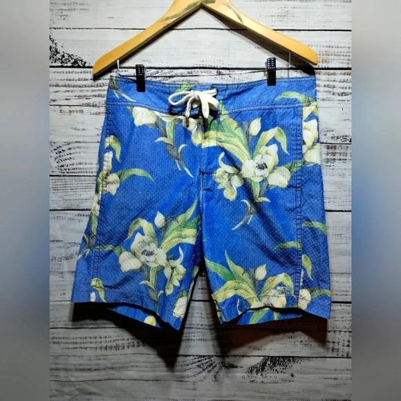 Tommy Bahama Relax Swim Shorts Blue Hawaiian size 34 Beach Vacation Resort - Picture 1 of 6